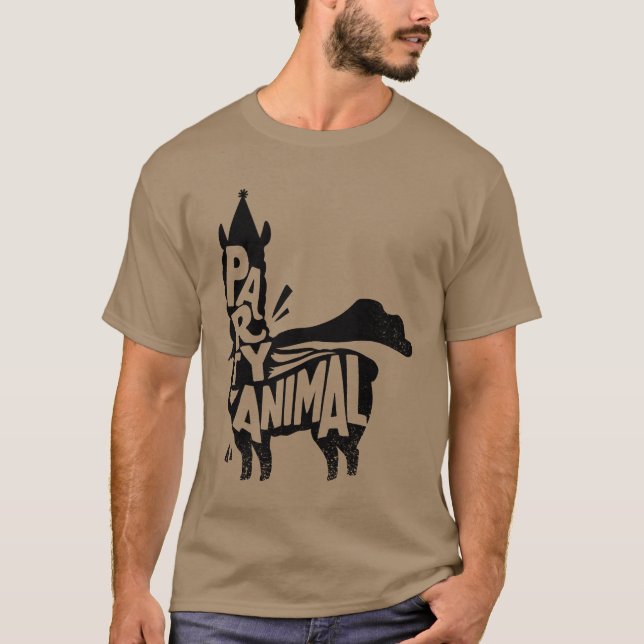 Camiseta Llama Festa Animal retrô (Frente)