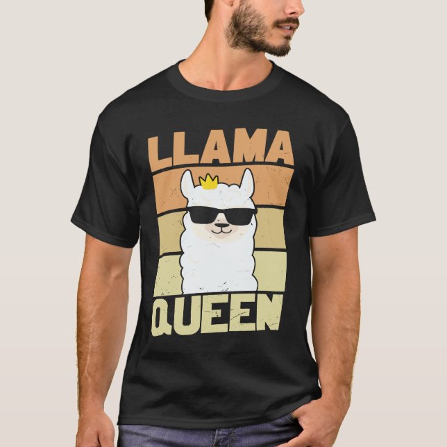 Camiseta Llama  Funny Cute Retro Style Alpaca Graphic Plus  (Frente)