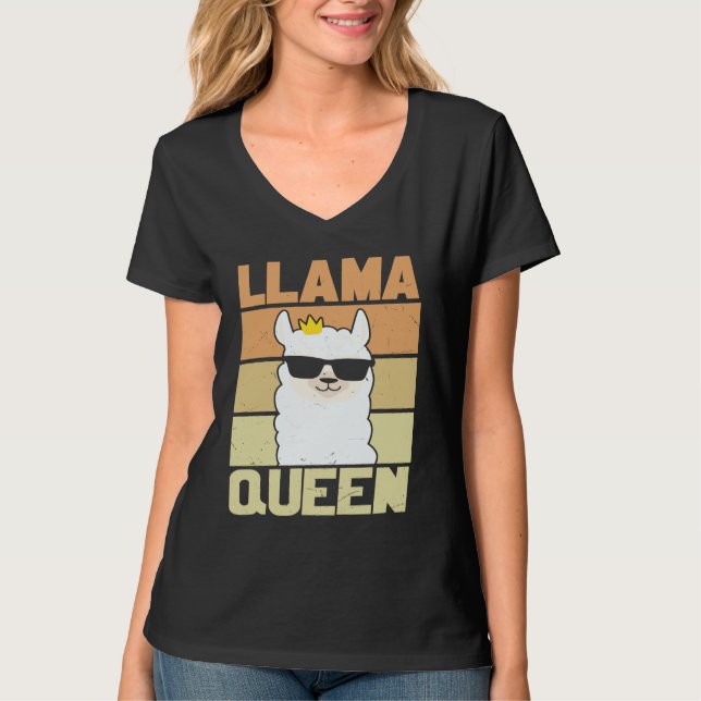 Camiseta Llama  Funny Cute Retro Style Alpaca Graphic Plus  (Frente)