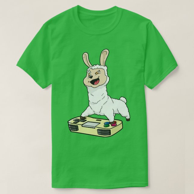 Camiseta Llama Gamepad Kawaii (Frente do Design)