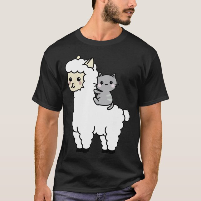 Camiseta Llama Gato Amigos Melhores Cute (Frente)