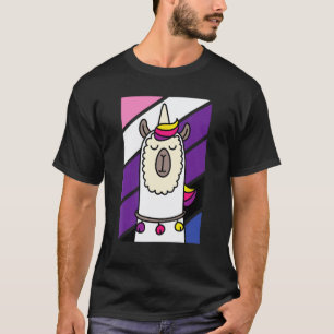 Camiseta Llama Gênero-Fluido LGBT-Q Alpaca Unicórnio Prid F