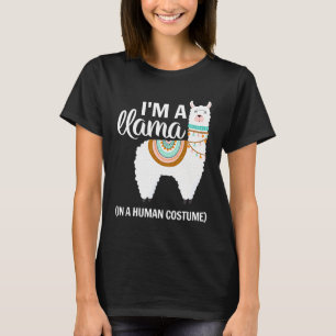 Camiseta Llama Halloween Costume Sou Lama A Custo Humano