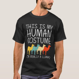 Camiseta Llama Halloween Humano Costume Alpaca Animal Easy