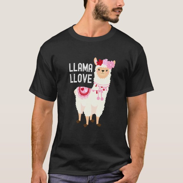 Camiseta Llama Love Dia de os namorados Llama (Frente)