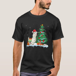 Camiseta Llama Lover Natal Llama Vestindo Santa Hat Xmas