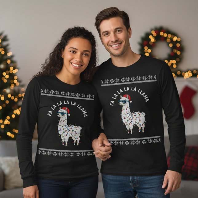 Camiseta Llama Luzes de Natal Punição (Criador carregado)