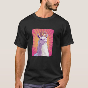 Camiseta Llama Majestade com um Apelo de Coroa Cômica