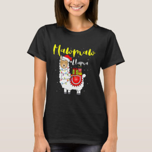 Camiseta Llama Mawmaw Luz Santa Hat Xmas Pajama Matando