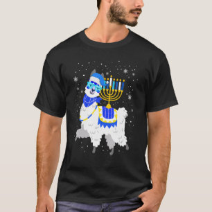 Camiseta Llama Menorá Hanukkah Alpaca Fofo Hanukkah Chanuk