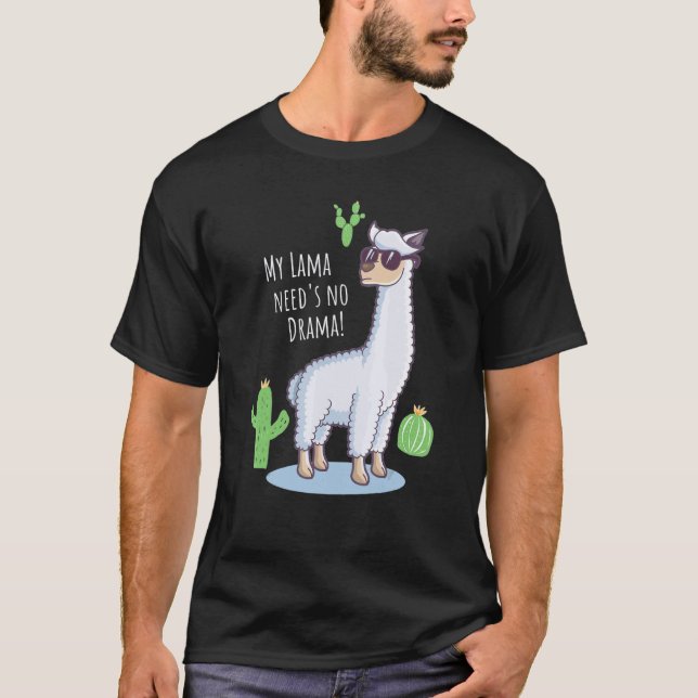 Camiseta Llama Não Precisa de Drama   Blade Cactus (Frente)