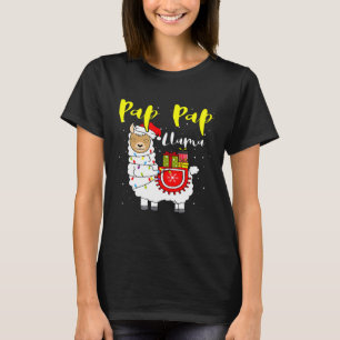Camiseta Llama Pap Lights Santa Hat Xmas Pajama Matchin