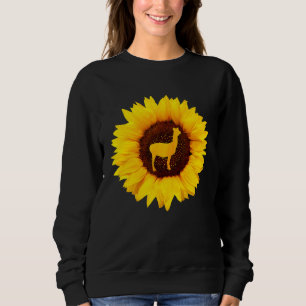 Camiseta Llama Para Mulheres Alpaca Animal Sunflower Lover