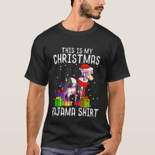 Camiseta Llama Pijama de Natal Panda Amante de Llama