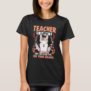 Camiseta Llama Professor Drama Floral Humor Animal Para Flo