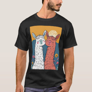Camiseta Llama-Rama Romance em Vetor Vogue