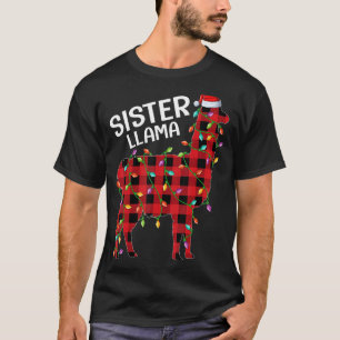 Camiseta Llama Red Buffalo Xadrez Irmã Llama Natal Pa