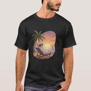 Camiseta Llama Relaxado Férias de Verão na Praia Tropical S