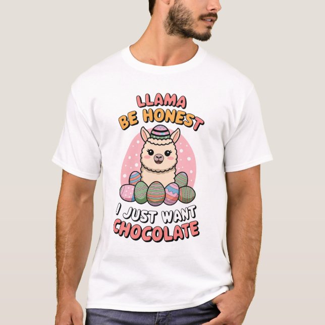 Camiseta Llama Seja Honesto... Eu Só Quero Chocolate. (Frente)