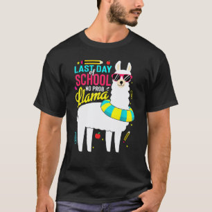 Camiseta Llama Sem Problema Último Dia De Aula Meninos Meni