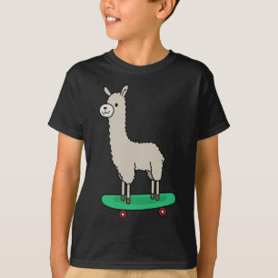 Camiseta Llama Skate Funny Skateboard Alpaca Llama 