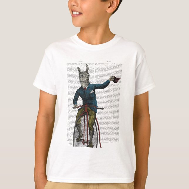 Camiseta Llama sobre bicicleta (Frente)