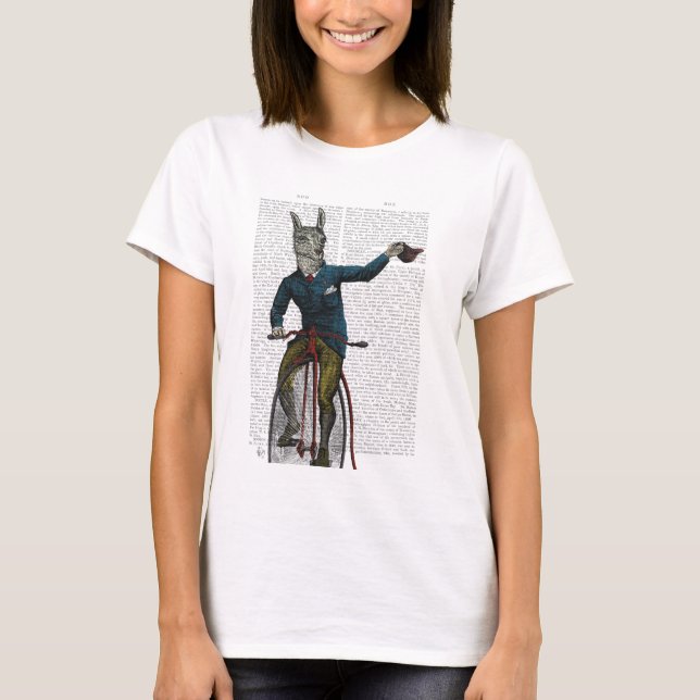Camiseta Llama sobre bicicleta (Frente)