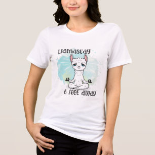 Camiseta Llama Social Distancing Cute Watercolor Modern