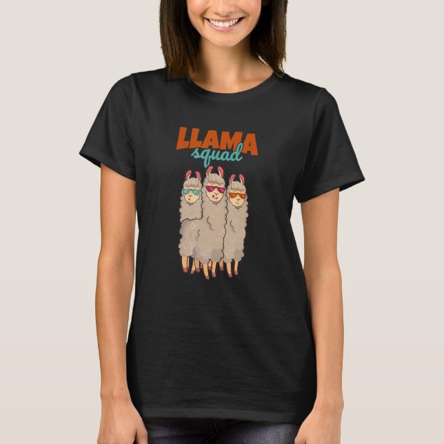 Camiseta Llama Squad Alpaca Fazenda Animal (Frente)