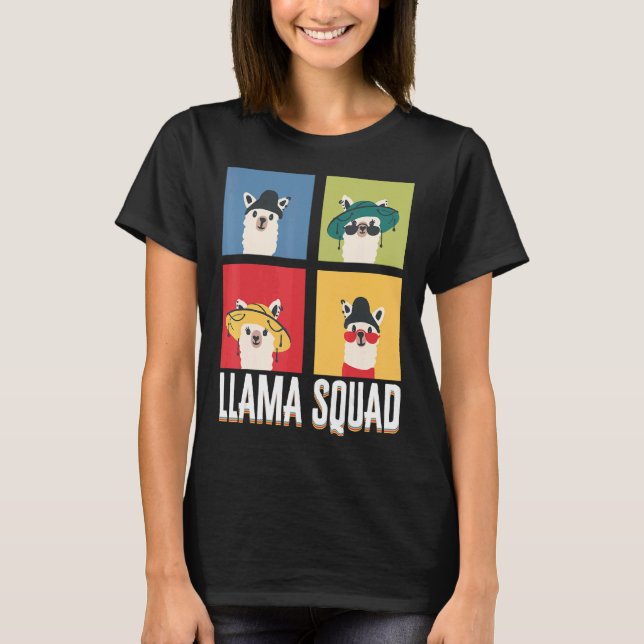 Camiseta Llama Squad Animal Cute Hat Lama (Frente)