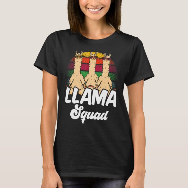 Camiseta Llama Squad Animal Cute Llamas Sayings (Frente)