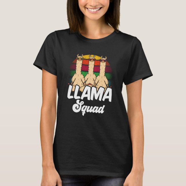 Camiseta Llama Squad Animal Cute Llamas Sayings (Frente)