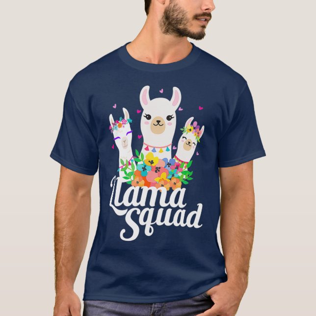Camiseta Llama Squad Funny Cute Llama Matching (Frente)