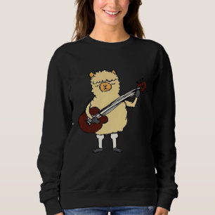 Camiseta Llama Tocando Violão Cute Alpaca Music Guitarista
