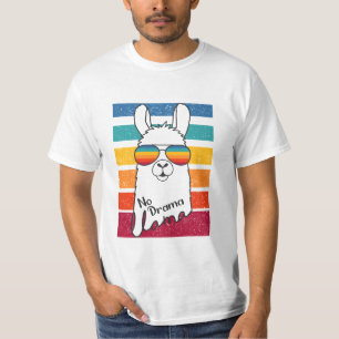 Camiseta Llama Vestindo Óculos De Sol Com Tiras Coloridas