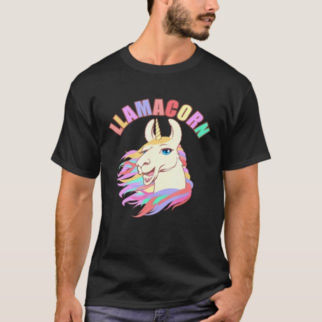 Camiseta Llamacorn Lhama Unicórnio (Frente)