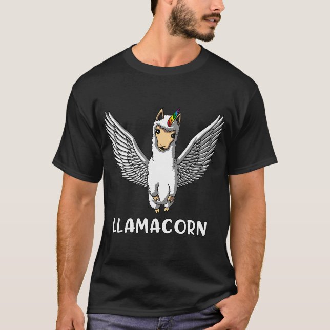 Camiseta Llamacorn Lhama Unicórnio (Frente)