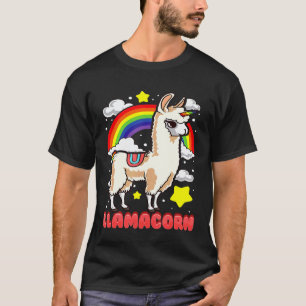 Camiseta Llamacorn Para Meninas Llama Unicórnio Fofo Menina
