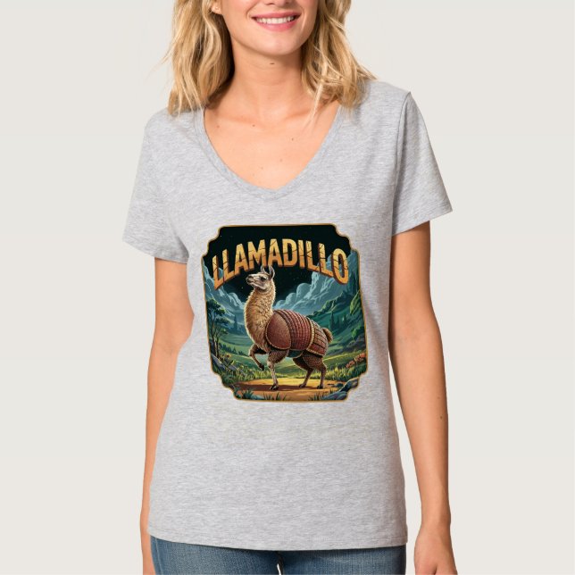 Camiseta Llamadillo Ilustração Combo Criatura Funny (Frente)