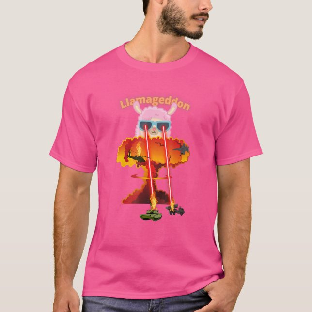 Camiseta Llamageddon Alpacalypse Estranha Alpaca Llama 2 (Frente)