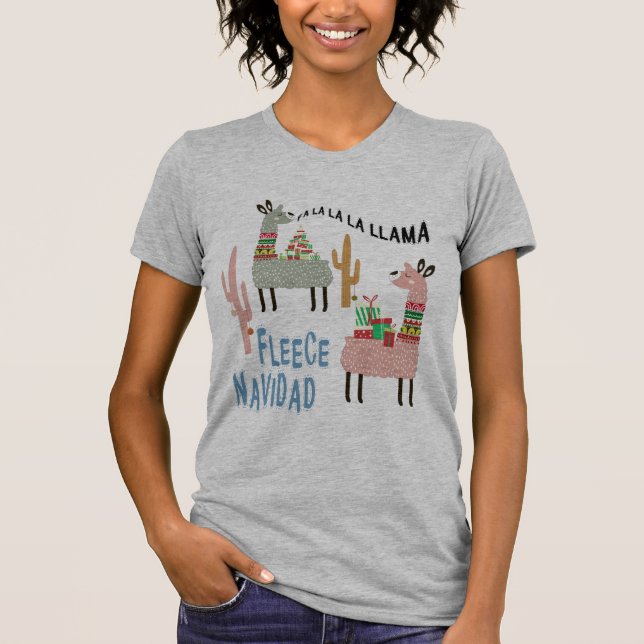 Camiseta Llamas de Natal bonitas (Frente)