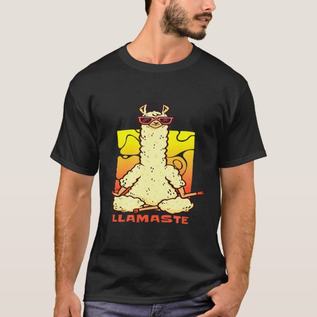 Camiseta Llamaste Lhama de Meditação Novidade (Frente)