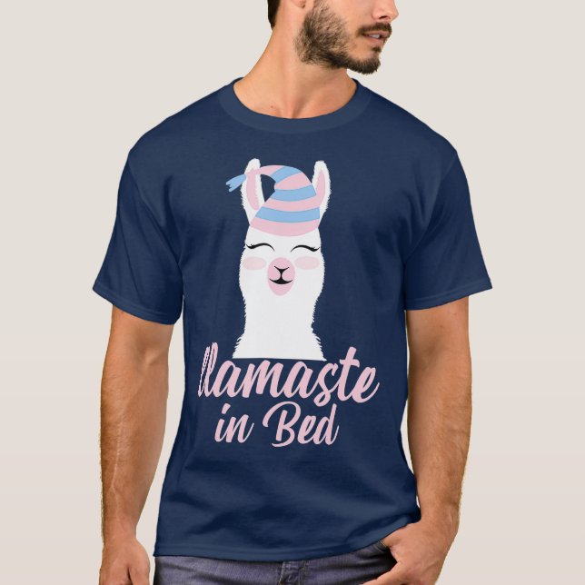 Camiseta Llamaste na cama Gift Funny Llama Pajama (Frente)