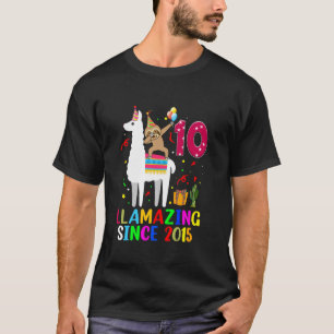 Camiseta Llamazing Desde 2015 Llama Sloth 10º Aniversário 1