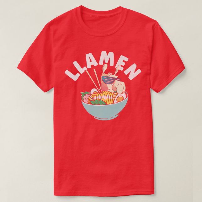 Camiseta Llamen Japonês Anime Lama Taça De Noodle Ramen 816 (Frente do Design)