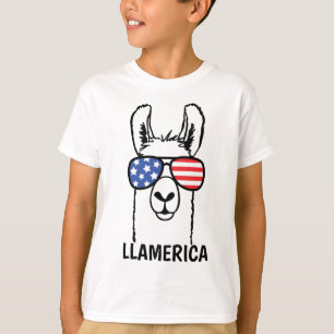 Camiseta Llamerica, Lllama engraçado caçoa a camisa, 4o d