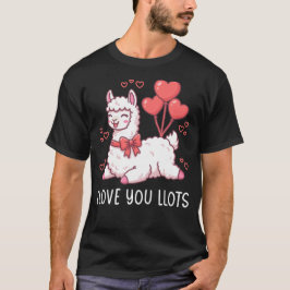 Camiseta Llove You Llots - Kawaii Llama Valentine