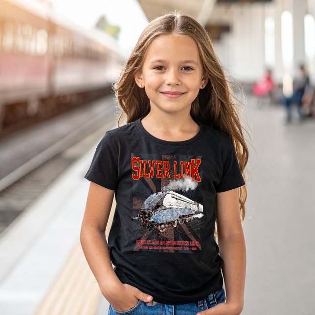 Camiseta LNER da Silver Link Classe A4 2509 Marca Locomotiv (Silver Link - LNER Class A4 2509 Steam Train Locomotive. Girl Basic T-Shirt)