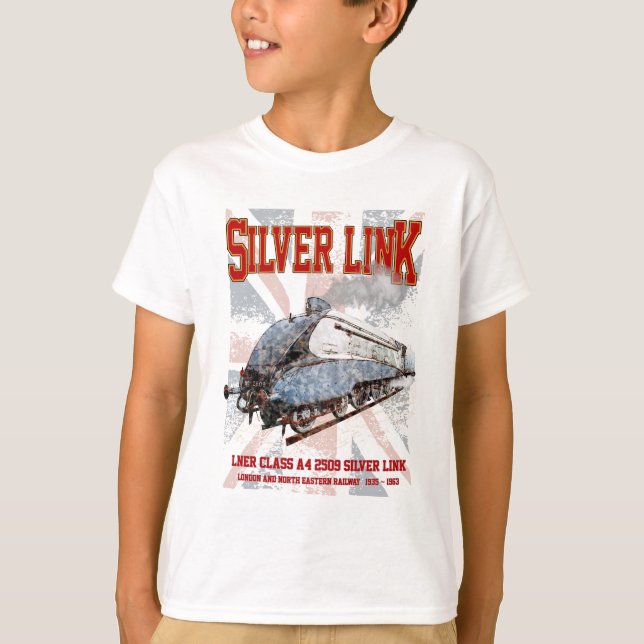 Camiseta LNER da Silver Link Classe A4 2509 Marca Locomotiv (Frente)