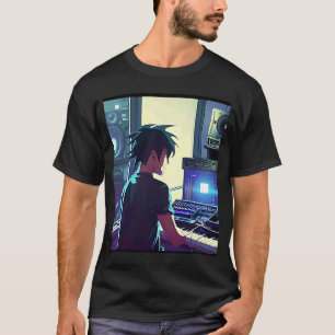 Camiseta Lo fi hip hop chillhop bate na estética do garoto